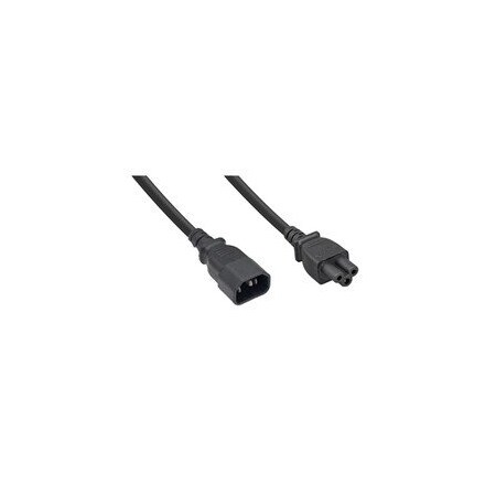 Cable Wholesale Power Cord, C14 to C5, Grounded, 18AWG, Black, 3ft 10W1-15503